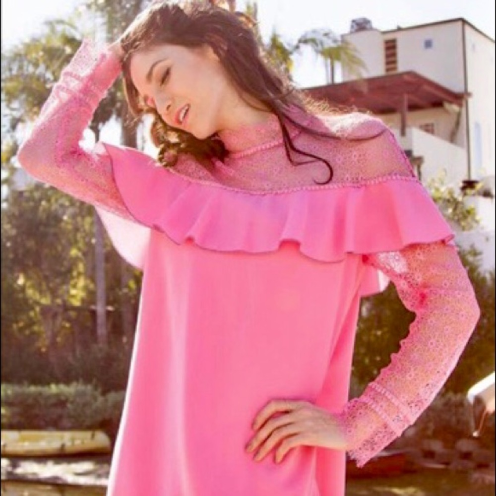 Ruffle & Lace Shift Dress